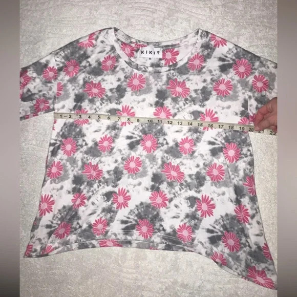 Kikit Flower Tie Dye Hippie BOHO Long Sleeve Crewneck Sweatshirt - Picture 3 of 6